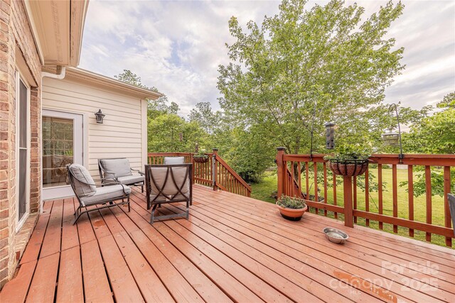 6024 Highview Rd, Weddington, NC 28104 - wooden terrace featuring an outdoor hangout area