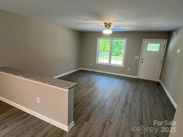 1024 Short St, Salisbury, NC 28144 - entrance foyer featuring ceiling fan and dark wood-style flooring