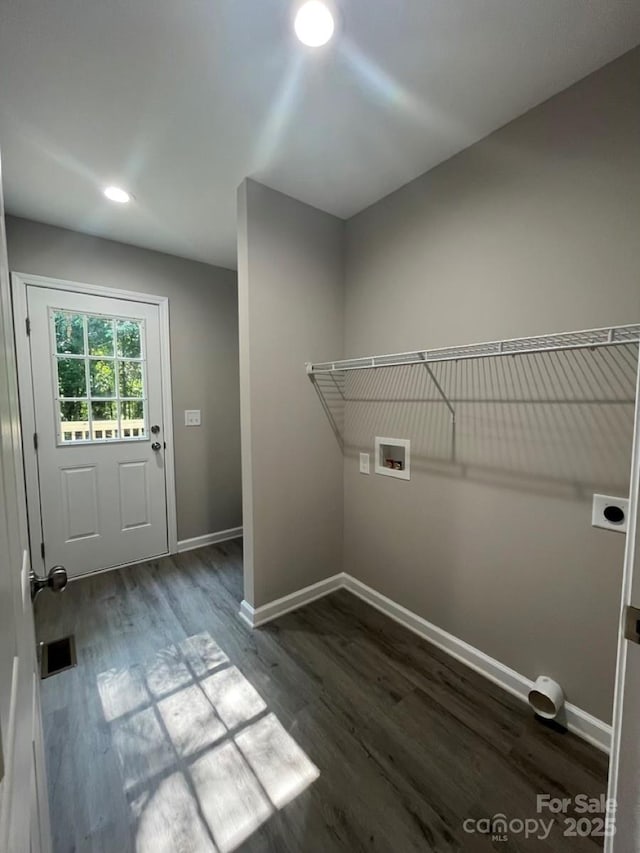 1024 Short St, Salisbury, NC 28144 - laundry room featuring wood finished floors, hookup for a washing machine, electric dryer hookup, and recessed lighting