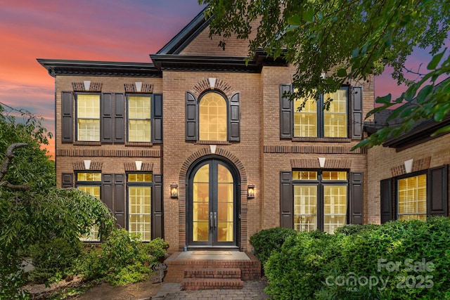 9625 Donna Ve Ln, Charlotte, NC 28277 - property entrance with french doors and brick siding