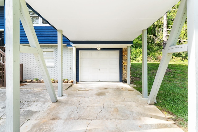view of garage