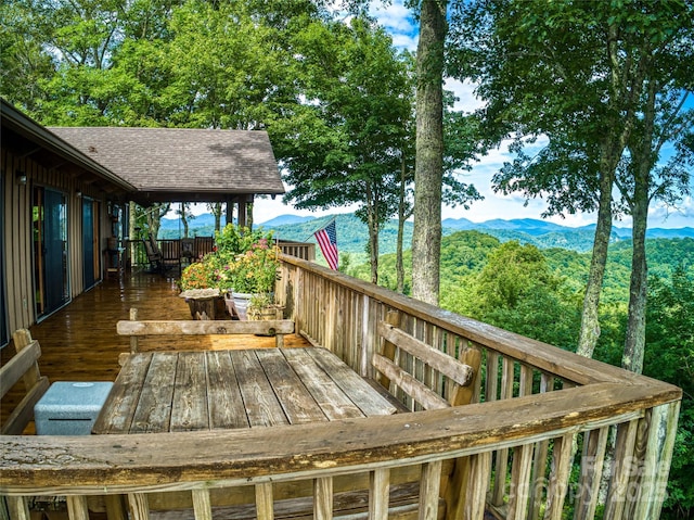 5271 Big Ridge Rd, Glenville, NC 28736 - wooden terrace with a mountain view