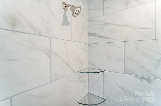 bathroom view of tiled shower