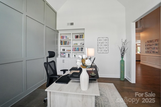 220 Forsythia Ln, Tega Cay, SC 29708 - office space featuring dark wood-style floors and a towering ceiling
