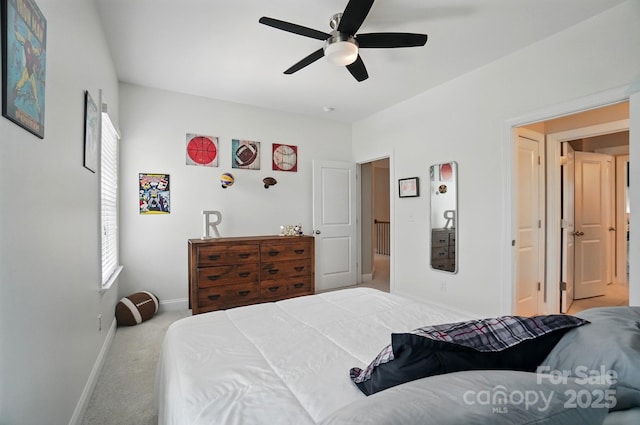220 Forsythia Ln, Tega Cay, SC 29708 - carpeted bedroom featuring baseboards and a ceiling fan