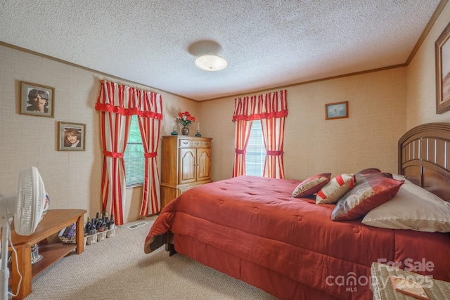 2310 Alexis Lucia Rd, Stanley, NC 28164 - carpeted bedroom featuring crown molding and a textured ceiling