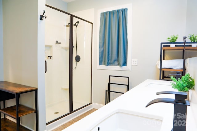 7768 Pinecone Ln, Hickory, NC 28602 - full bath with a shower stall and dual sinks