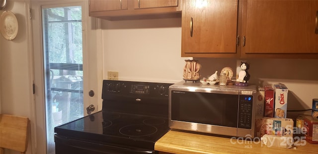 31 Samuel Ln, Candler, NC 28715 - kitchen featuring stainless steel microwave and black range with electric cooktop