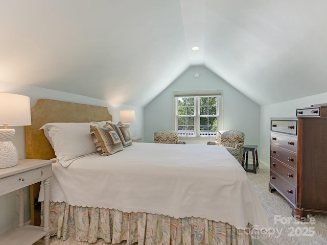 2410 Vernon Dr, Charlotte, NC 28211 - bedroom with lofted ceiling and light colored carpet