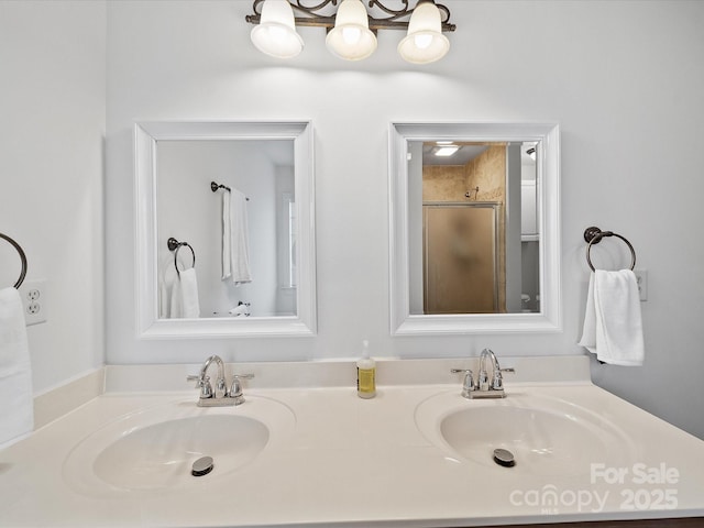 2306 Nettleton Ct, Matthews, NC 28105 - full bath featuring a shower stall and double vanity