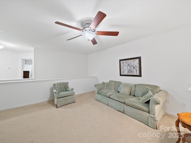 2306 Nettleton Ct, Matthews, NC 28105 - carpeted living area with ceiling fan and baseboards