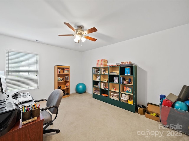 2306 Nettleton Ct, Matthews, NC 28105 - carpeted office space with ceiling fan