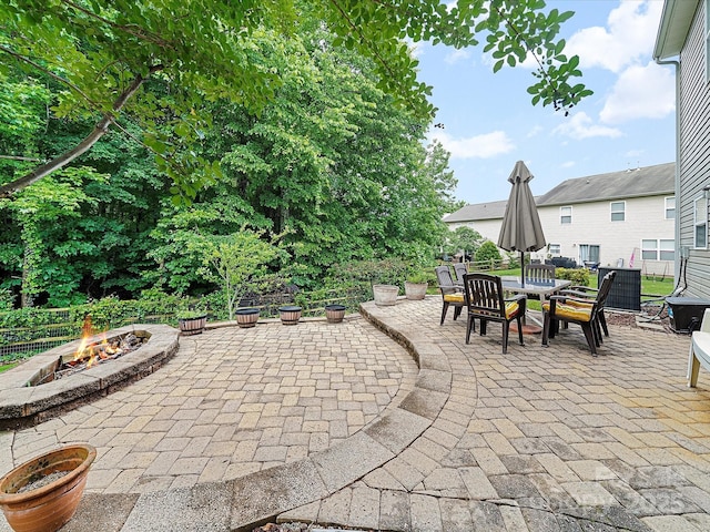 2306 Nettleton Ct, Matthews, NC 28105 - view of patio with an outdoor fire pit and outdoor dining area