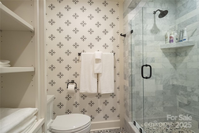 973 Sitting Rock Trl, Cullowhee, NC 28723 - bathroom featuring toilet and a stall shower