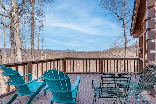 178 Tablerock Dr, Saluda, NC 28773 - wooden terrace featuring a mountain view