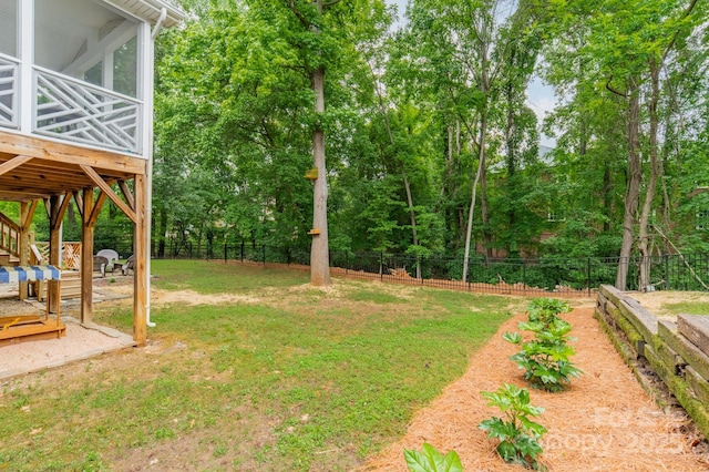 2907 Notchview Ct, Charlotte, NC 28210 - view of yard with a deck and view of wooded area