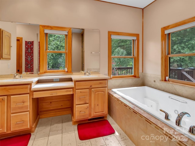 421 Ramp Patch Ln, Waynesville, NC 28786 - bathroom featuring double vanity and a jetted tub