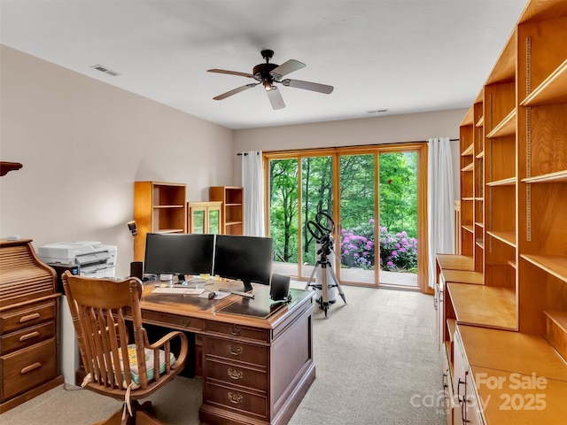 421 Ramp Patch Ln, Waynesville, NC 28786 - carpeted office with a ceiling fan