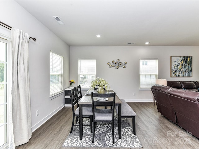 3023 Ballester Rd, Fort Mill, SC 29707 - dining area with wood finished floors, baseboards, and recessed lighting