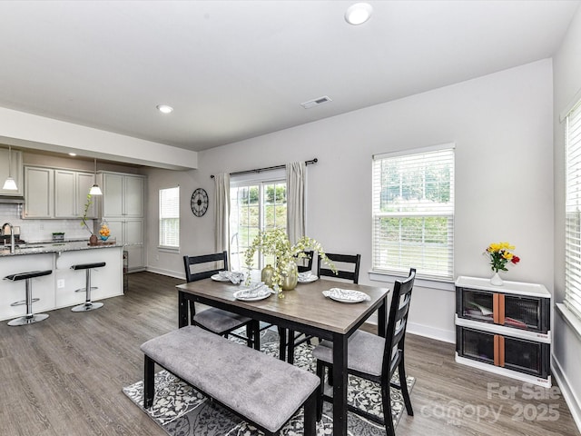3023 Ballester Rd, Fort Mill, SC 29707 - dining area with wood finished floors, baseboards, and recessed lighting