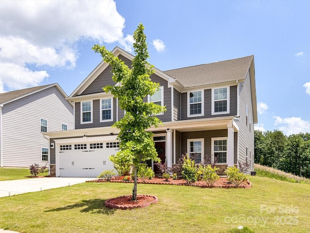 3023 Ballester Rd, Fort Mill, SC 29707 - craftsman house with driveway, an attached garage, and a front yard
