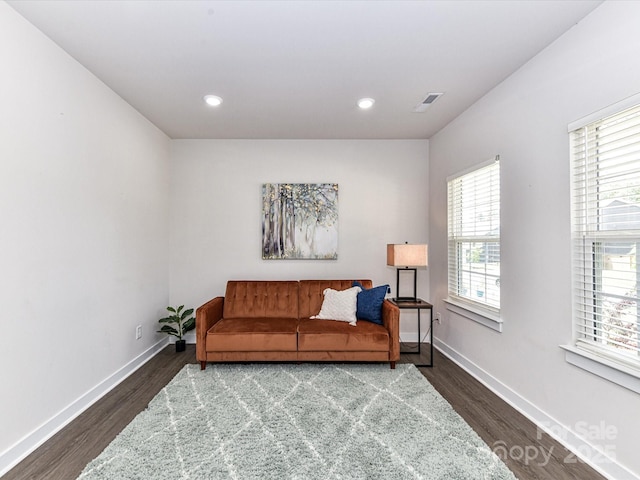 3023 Ballester Rd, Fort Mill, SC 29707 - living area featuring dark wood finished floors, baseboards, and recessed lighting