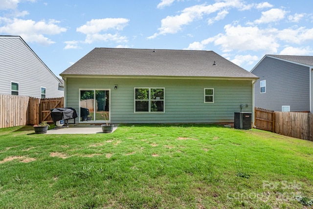 back of property featuring a patio and central air condition unit