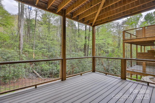 1077 Hicks Rd Unit B, Highlands, NC 28741 - deck with a wooded view