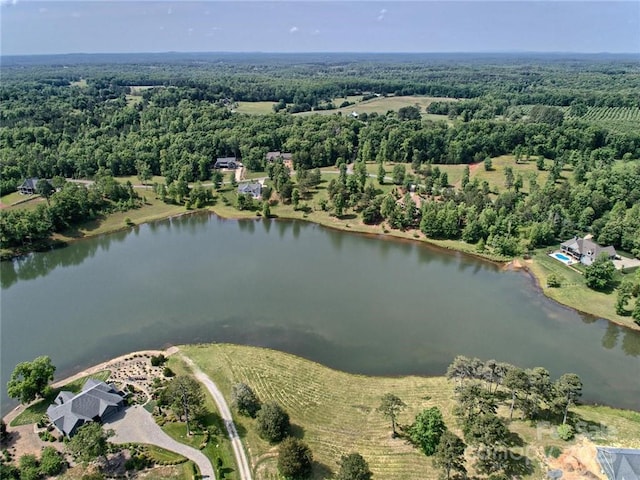 000 Mapleton Ln Unit 6, Columbus, NC 28722 - aerial view of property and surrounding area featuring a nearby body of water and a forest