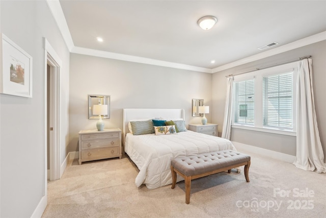 7908 Rea View Ct, Charlotte, NC 28226 - bedroom with carpet, baseboards, crown molding, and recessed lighting
