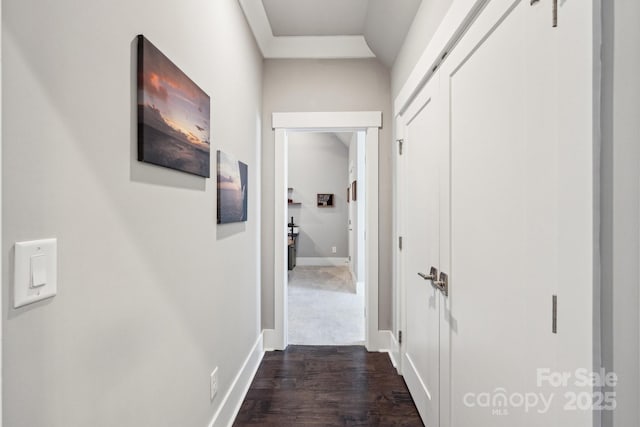 7908 Rea View Ct, Charlotte, NC 28226 - corridor featuring baseboards and dark wood-style flooring