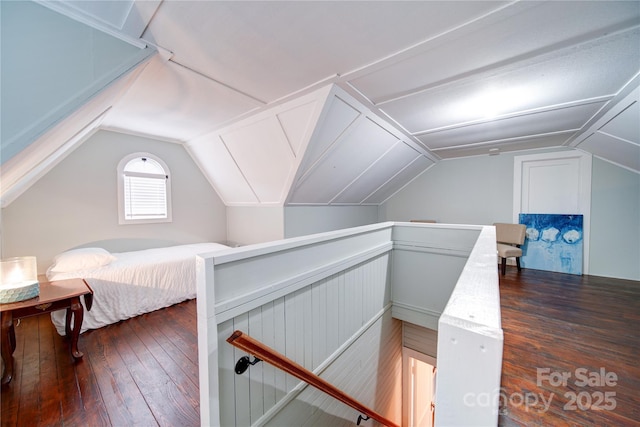 501 Pee Dee Ave, Albemarle, NC 28001 - bedroom featuring hardwood / wood-style floors and vaulted ceiling