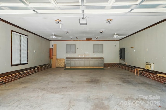 1295 Patterson St, China Grove, NC 28023 - garage featuring ceiling fan and a garage door opener