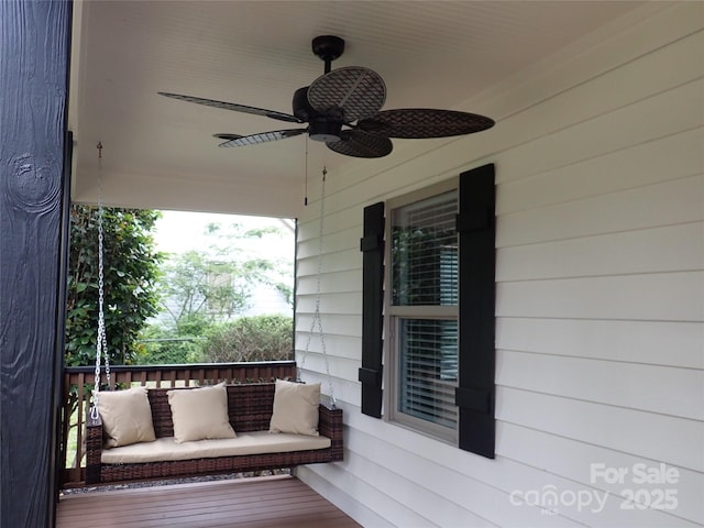 1111 Unionville Church Rd, Monroe, NC 28110 - wooden deck featuring a ceiling fan