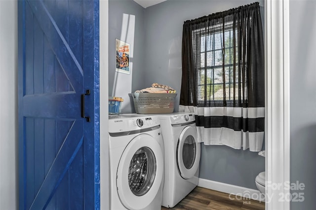 35 Telephone Exchange Rd, Hickory, NC 28601 - washroom featuring washer and dryer, wood finished floors, and baseboards