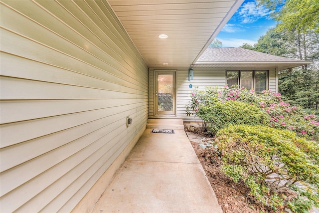 30 Robin Ln, Asheville, NC 28806 - property entrance with a shingled roof