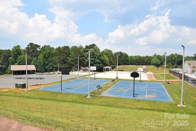 108 Brit Ln, New London, NC 28127 - view of basketball court with community basketball court and a yard