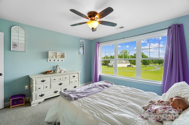 3707 Seagrave Farm Rd, Concord, NC 28025 - bedroom with carpet flooring, ceiling fan, and baseboards