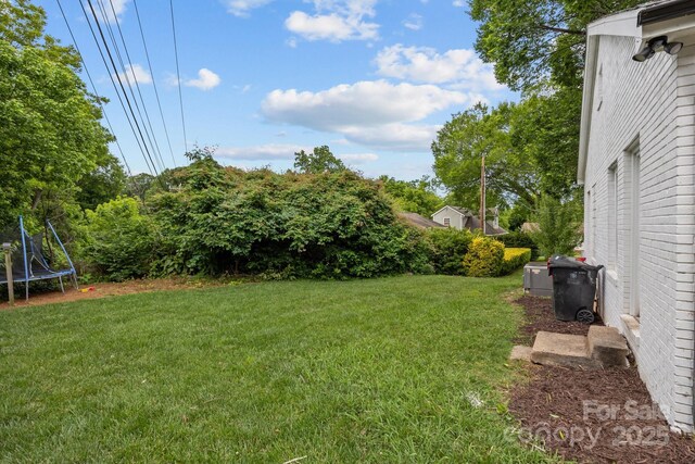 207 Eden St, Davidson, NC 28036 - view of green lawn with a trampoline