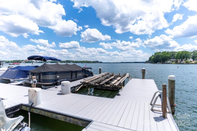 8024 Bradford Ln, Denver, NC 28037 - dock featuring a water view and boat lift
