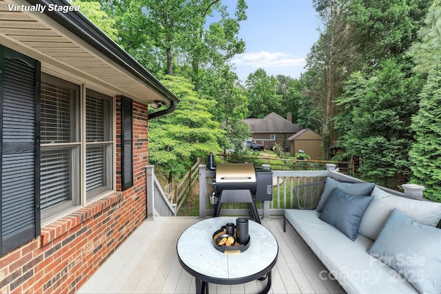 8024 Bradford Ln, Denver, NC 28037 - wooden terrace featuring outdoor lounge area