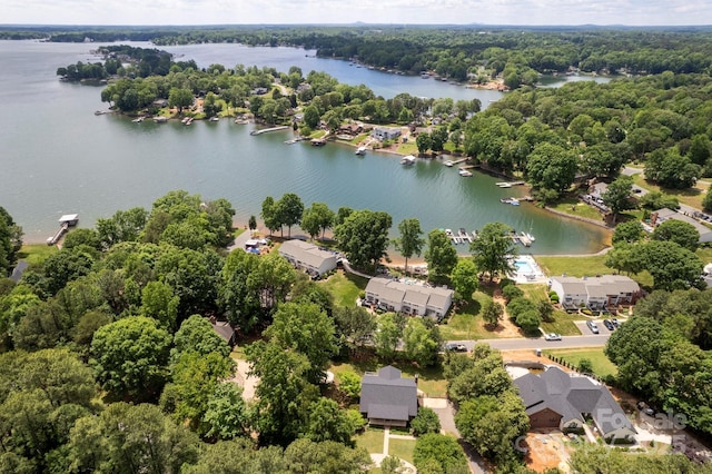 8024 Bradford Ln, Denver, NC 28037 - drone / aerial view of a large body of water and a heavily wooded area
