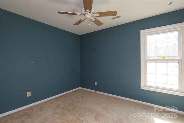 9315 Pebble Creek Way, Charlotte, NC 28269 - carpeted spare room featuring plenty of natural light, baseboards, and ceiling fan