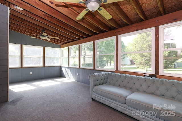 9315 Pebble Creek Way, Charlotte, NC 28269 - sunroom featuring a ceiling fan and lofted ceiling