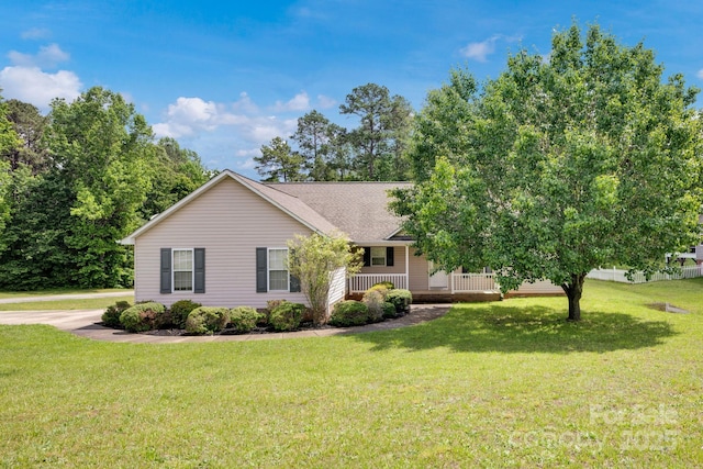 5678 Cedar Run Dr, Denver, NC 28037 - view of front of house featuring a porch, a front yard, and a shingled roof