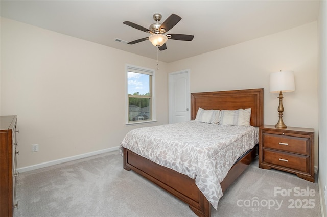 2014 Drawbridge Dr, Fort Mill, SC 29707 - bedroom with light colored carpet, baseboards, and ceiling fan