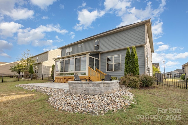 2014 Drawbridge Dr, Fort Mill, SC 29707 - back of house featuring a sunroom