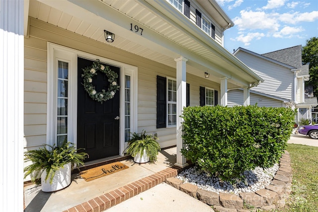 197 Devon Forest Dr, Mooresville, NC 28115 - entrance to property with a porch