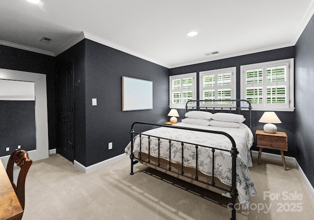 328 Whippoorwill Rd, Mooresville, NC 28117 - carpeted bedroom featuring ornamental molding, baseboards, and recessed lighting
