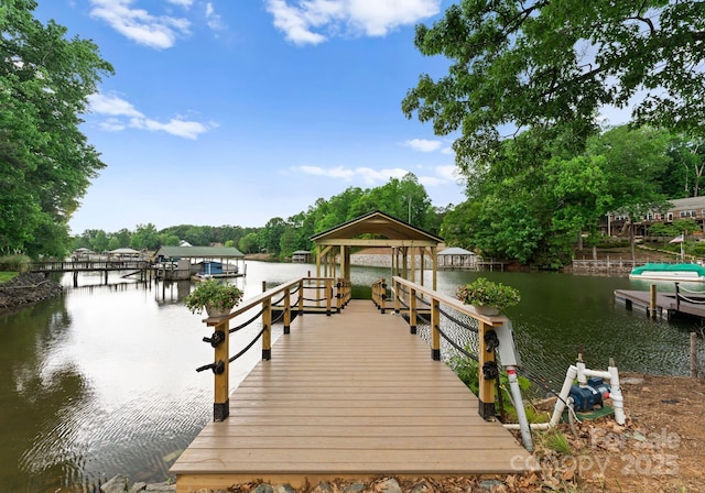 328 Whippoorwill Rd, Mooresville, NC 28117 - dock area with a water view and a gazebo